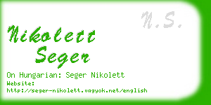 nikolett seger business card